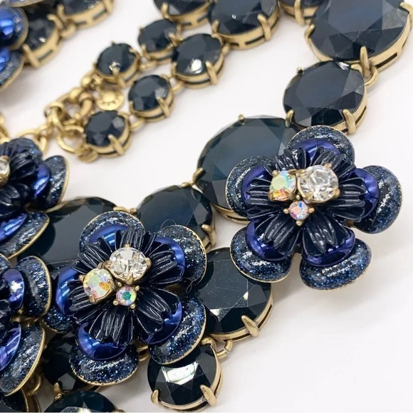 J. Crew Midnight Floral Navy Necklace - Picture 3 of 7